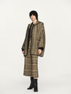 INTO THE EAST 2025 Autumn/Winter Green and Brown Blended Plaid Duffle Vest/Blended Hooded Jacket/Coat ITE-E1DGAW142GBR20JK-LZ Jacket (E1DGAW139GBR20VE)